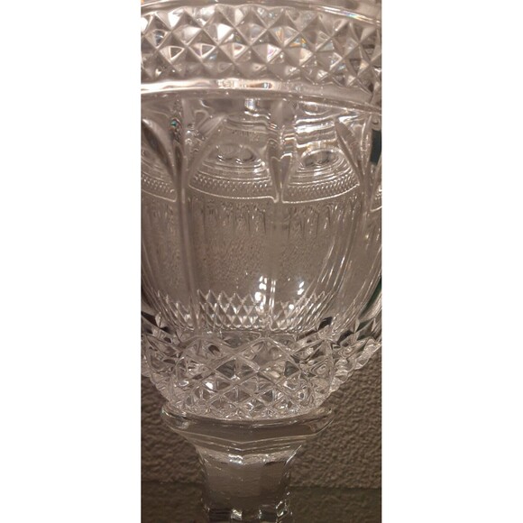 Vintage Tall Lidded Lead Crystal Pedestal Candy Dish w/ Cordless Citrine Lights - Picture 11 of 11